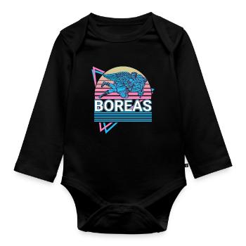 Boreas Griechischer Gott Antike griechische Mythol - Baby Bio-Langarm-Body - Schwarz - Vorne