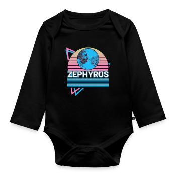 Zephyrus Greek God Ancient Greek myth - Organic Longsleeve Baby Bodysuit - black - Front