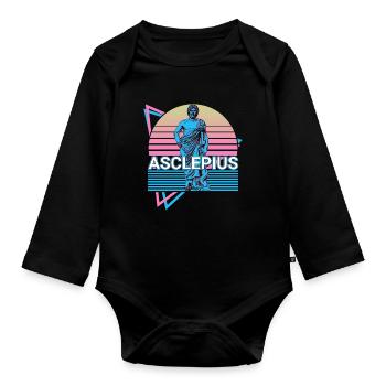 Asclepius Greek god Ancient Greek myth - Organic Longsleeve Baby Bodysuit - black - Front