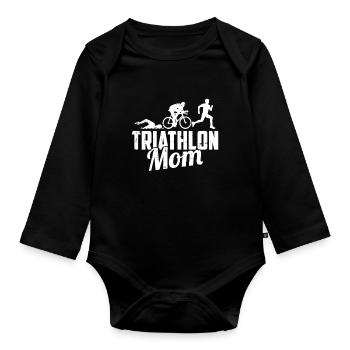 Triathlon Triathlete Mama - Organic Longsleeve Baby Bodysuit - black - Front
