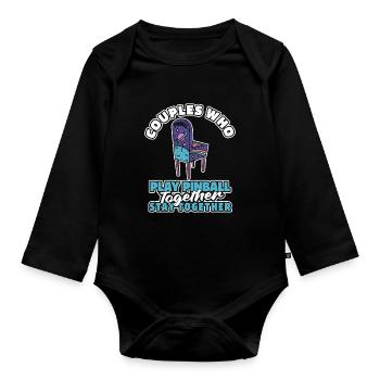 Pinball Pair - Organic Longsleeve Baby Bodysuit - black - Front