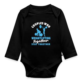 Paire d’haltérophilie - Body Bébé bio manches longues - noir - Devant