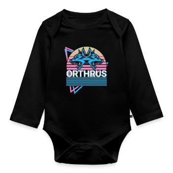 Orthrus mythical creatures Ancient Greek mythology R - Organic Longsleeve Baby Bodysuit - black - Front