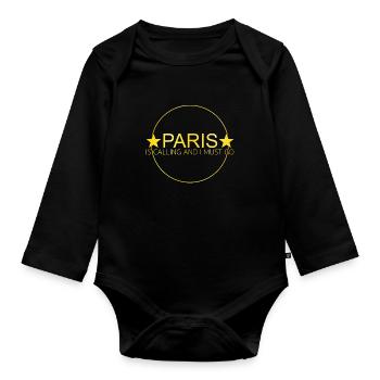 Citation Paris - Body Bébé bio manches longues - noir - Devant