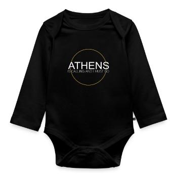 Athènes Dicton - Body Bébé bio manches longues - noir - Devant