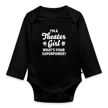 Theater Broadway-Musical Geschenk - Baby Bio-Langarm-Body - Schwarz - Vorne