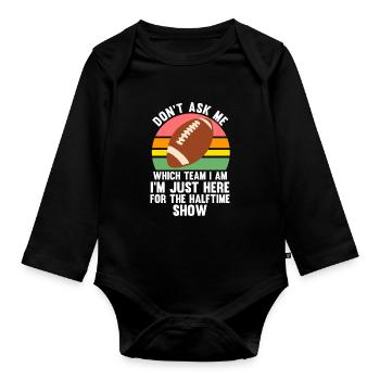 Go Sport Fußball Snacks Geschenk - Baby Bio-Langarm-Body - Schwarz - Vorne