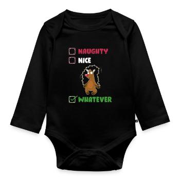 Naughty Nice Whatever Unartig oder nett Geschenk - Baby Bio-Langarm-Body - Schwarz - Vorne