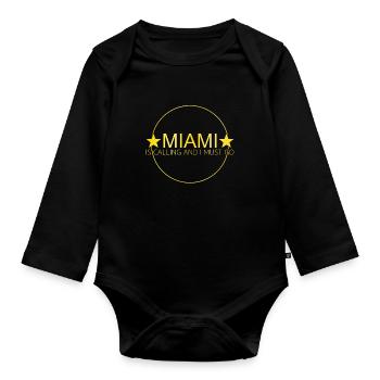 Citation de Miami - Body Bébé bio manches longues - noir - Devant