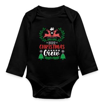 Rentier Weihnachten Pullover - Baby Bio-Langarm-Body - Schwarz - Vorne