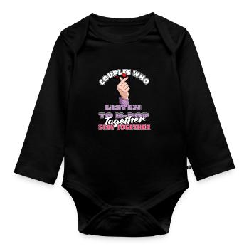 K Pop Kpop Paire Pop Coréenne - Body Bébé bio manches longues - noir - Devant