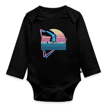 Knee replacement Retro New Knee - Organic Longsleeve Baby Bodysuit - black - Front