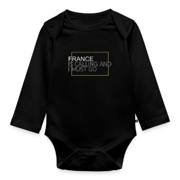 Frankreich Spruch - Baby Bio-Langarm-Body - Schwarz - Vorne