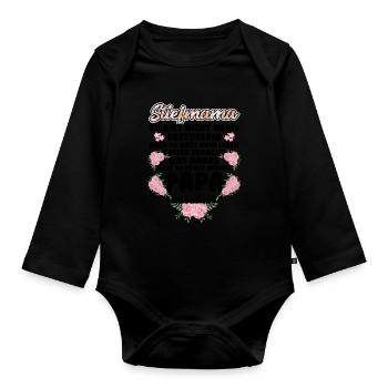 Stiefmama Familie Stiefmutter Geschenk - Baby Bio-Langarm-Body - Schwarz - Vorne