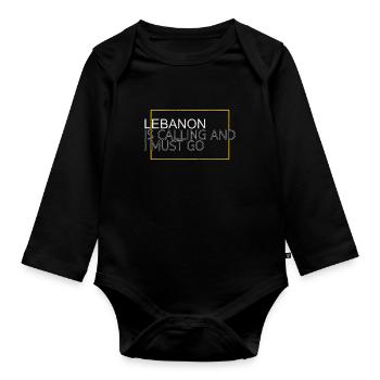 Citation Liban - Body Bébé bio manches longues - noir - Devant