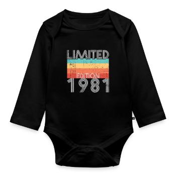 Edition Limitée Rétro 1981 - Body Bébé bio manches longues - noir - Devant