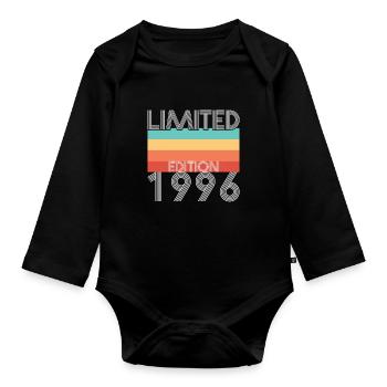 Edition Limitée Rétro 1996 - Body Bébé bio manches longues - noir - Devant