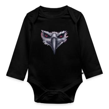 Eagle Bird of Prey - Organic Longsleeve Baby Bodysuit - black - Front