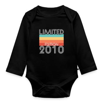 Limited Edition Retro 2010 - Organic Longsleeve Baby Bodysuit - black - Front