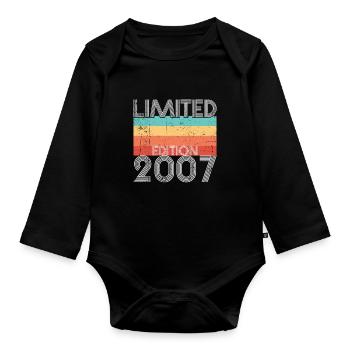 Limited Edition Retro 2007 - Organic Longsleeve Baby Bodysuit - black - Front