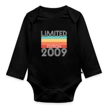 Édition Limitée Rétro 2009 - Body Bébé bio manches longues - noir - Devant