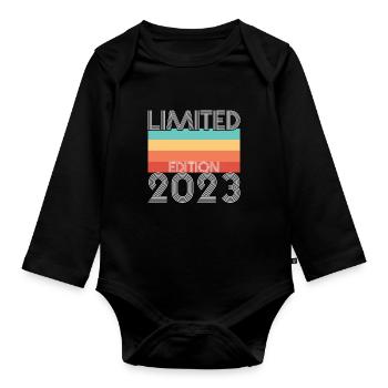 Édition Limitée Rétro 2023 - Body Bébé bio manches longues - noir - Devant