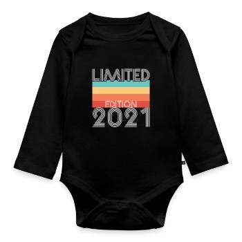 Limited Edition Retro 2021 - Baby Bio-Langarm-Body - Schwarz - Vorne