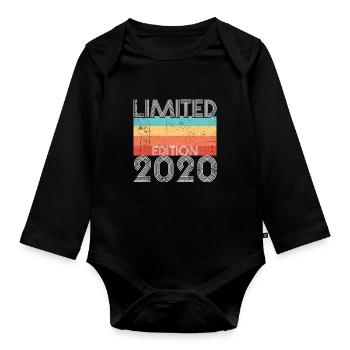 Édition Limitée Rétro 2020 - Body Bébé bio manches longues - noir - Devant