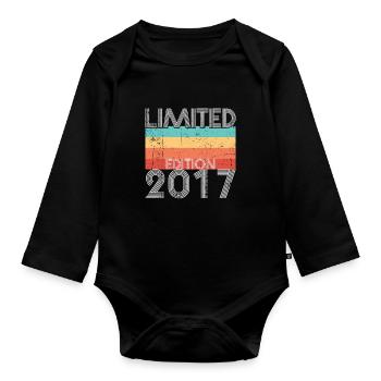 Edition Limitée Rétro 2017 - Body Bébé bio manches longues - noir - Devant