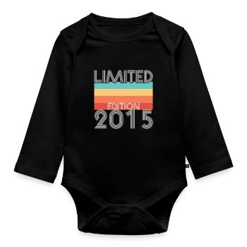 Edition Limitée Rétro 2015 - Body Bébé bio manches longues - noir - Devant