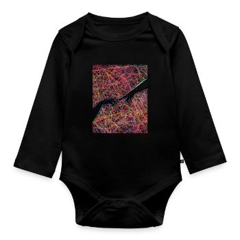 Art Academia Aesthetic Creation Of Adam - Organic Longsleeve Baby Bodysuit - black - Front