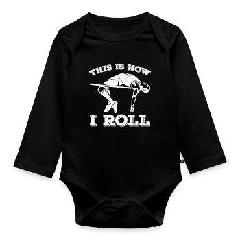 Fun Pole Vault Pole Vault Pole Vault - Organic Longsleeve Baby Bodysuit - black - Front