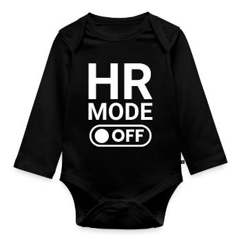 HR Mode OFF - Organic Longsleeve Baby Bodysuit - black - Front