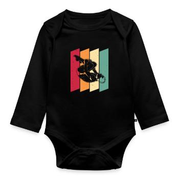 Diving Divers - Organic Longsleeve Baby Bodysuit - black - Front