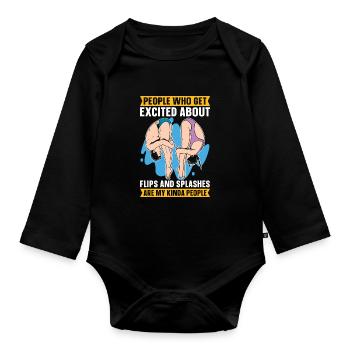 Turmspringen Turmspringer - Baby Bio-Langarm-Body - Schwarz - Vorne
