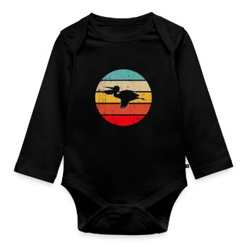 Pelikan Rétro - Body Bébé bio manches longues - noir - Devant