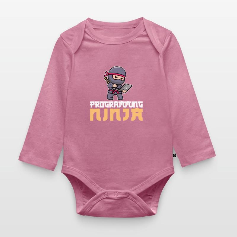 Developer Coder Programmer Ninja Organic Longsleeve Baby Bodysuit