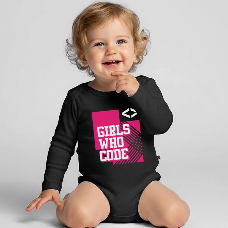 Developer Coder Programmer Girl Organic Longsleeve Baby Bodysuit