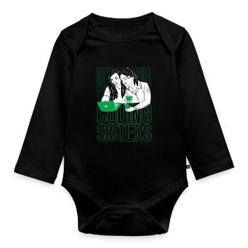 Développeur Coder Programmer Sisters - Body Bébé bio manches longues - noir - Devant
