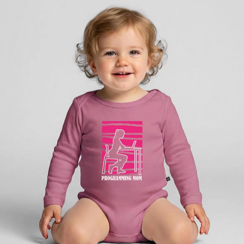 Developer Coder Programmer Mama Organic Longsleeve Baby Bodysuit