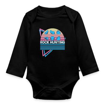 Rock Hunting Rock Hunter Retro - Organic Longsleeve Baby Bodysuit - black - Front