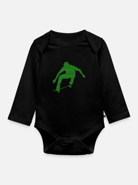 skateboard - Baby Bio-Langarm-Body - Schwarz