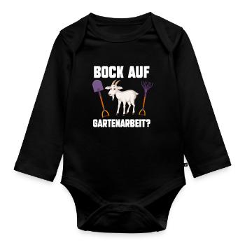 Gartenarbeit Garten Pflanzen Geschenk - Baby Bio-Langarm-Body - Schwarz - Vorne