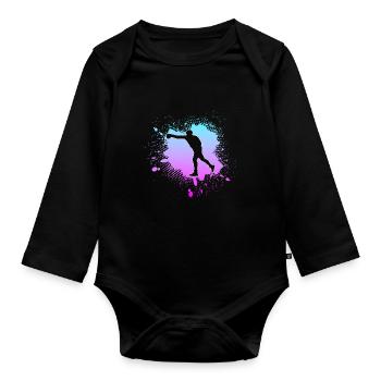 Boxing - Organic Longsleeve Baby Bodysuit - black - Front
