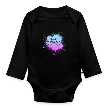 Bicycle - Organic Longsleeve Baby Bodysuit - black - Front