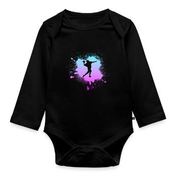 Football américain - Body Bébé bio manches longues - noir - Devant