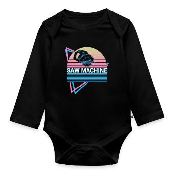 Machine à scier Retro - Body Bébé bio manches longues - noir - Devant