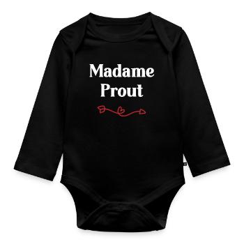 madame prout - Body Bébé bio manches longues - noir - Devant