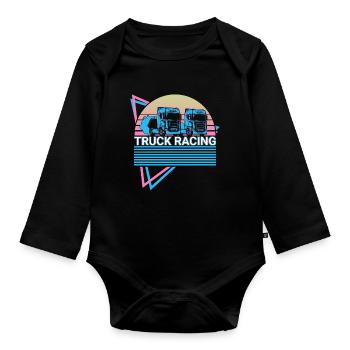 Truck Racing Truck Racer Retro - Body Bébé bio manches longues - noir - Devant