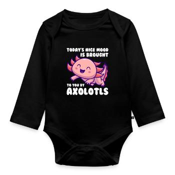 Axolotl Axolotl Tiergeschenk - Baby Bio-Langarm-Body - Schwarz - Vorne